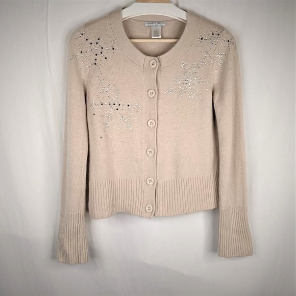 ALBERTO MAKALI Snowflake Cardigan Small NEVER WORN - Picture 6 of 7